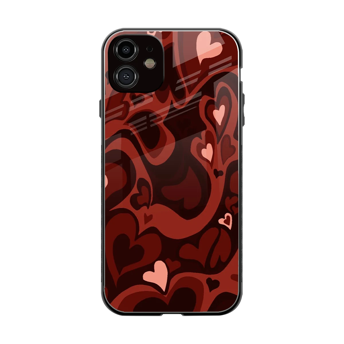 Y2K Red Meltdown Hearts back phone cover | glass case for iphone 11