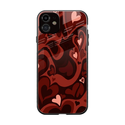 Y2K Red Meltdown Hearts back phone cover | glass case for iphone 11