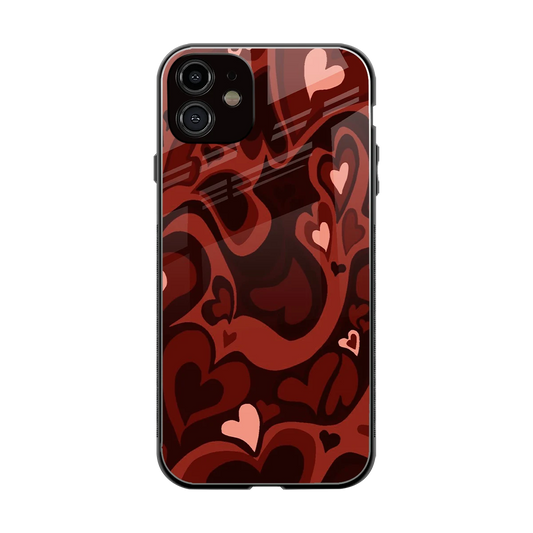 Y2K Red Meltdown Hearts back phone cover | glass case for iphone 11