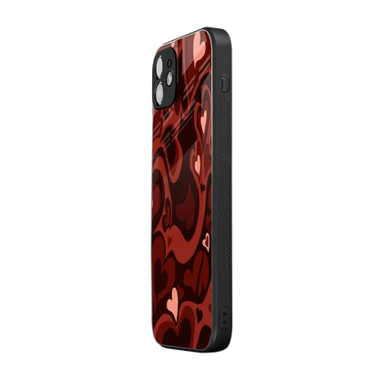 Y2K Red Meltdown Hearts iphone 11 mobile cover | shockproof glass phone case