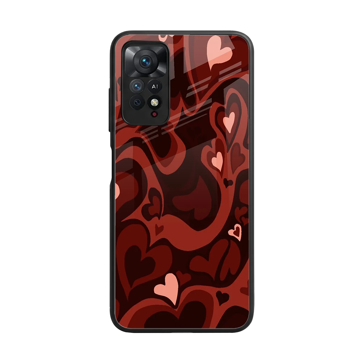 Y2K Red Meltdown Hearts back phone cover | glass case for redmi note 11 pro