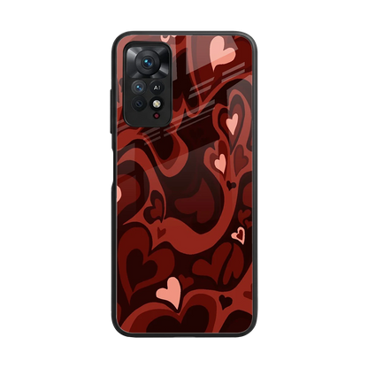 Y2K Red Meltdown Hearts back phone cover | glass case for redmi note 11 pro