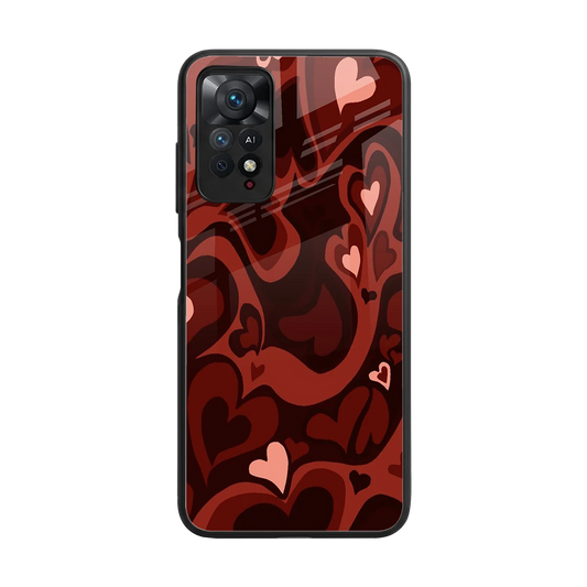 Y2K Red Meltdown Hearts back phone cover | glass case for redmi note 11 pro