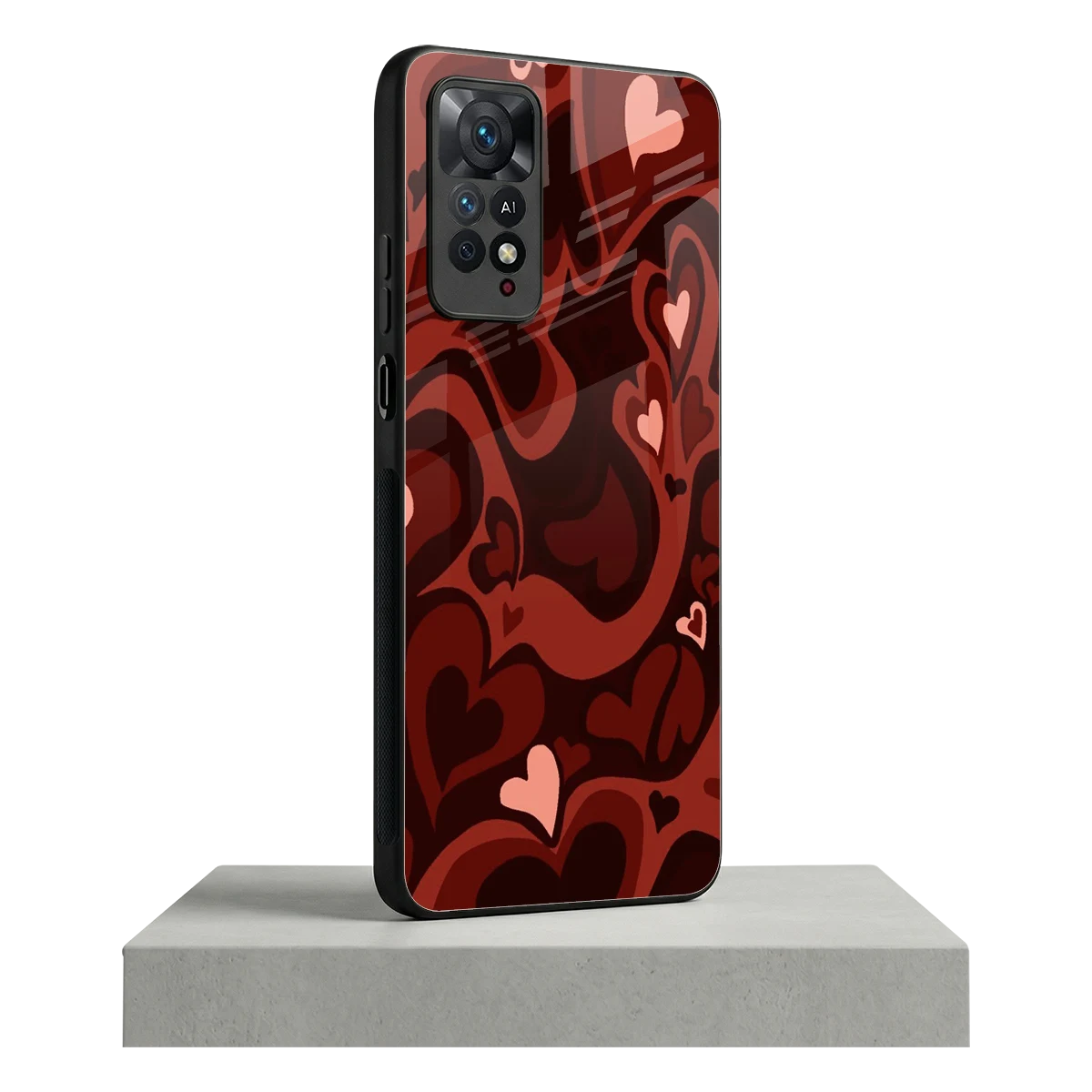 Y2K Red Meltdown Hearts redmi note 11 pro mobile cover | shockproof glass phone case