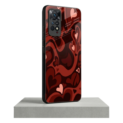 Y2K Red Meltdown Hearts redmi note 11 pro mobile cover | shockproof glass phone case