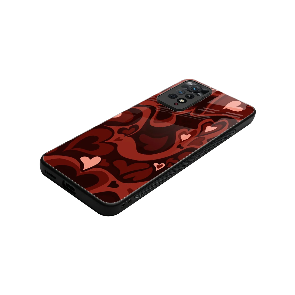 Y2K Red Meltdown Hearts stylish phone case for redmi note 11 pro | glossy glass and slim fit