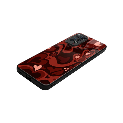 Y2K Red Meltdown Hearts stylish phone case for redmi note 11 pro | glossy glass and slim fit