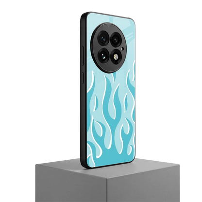 Y2K Retro Blue Flames oneplus 13 mobile cover | shockproof glass phone case