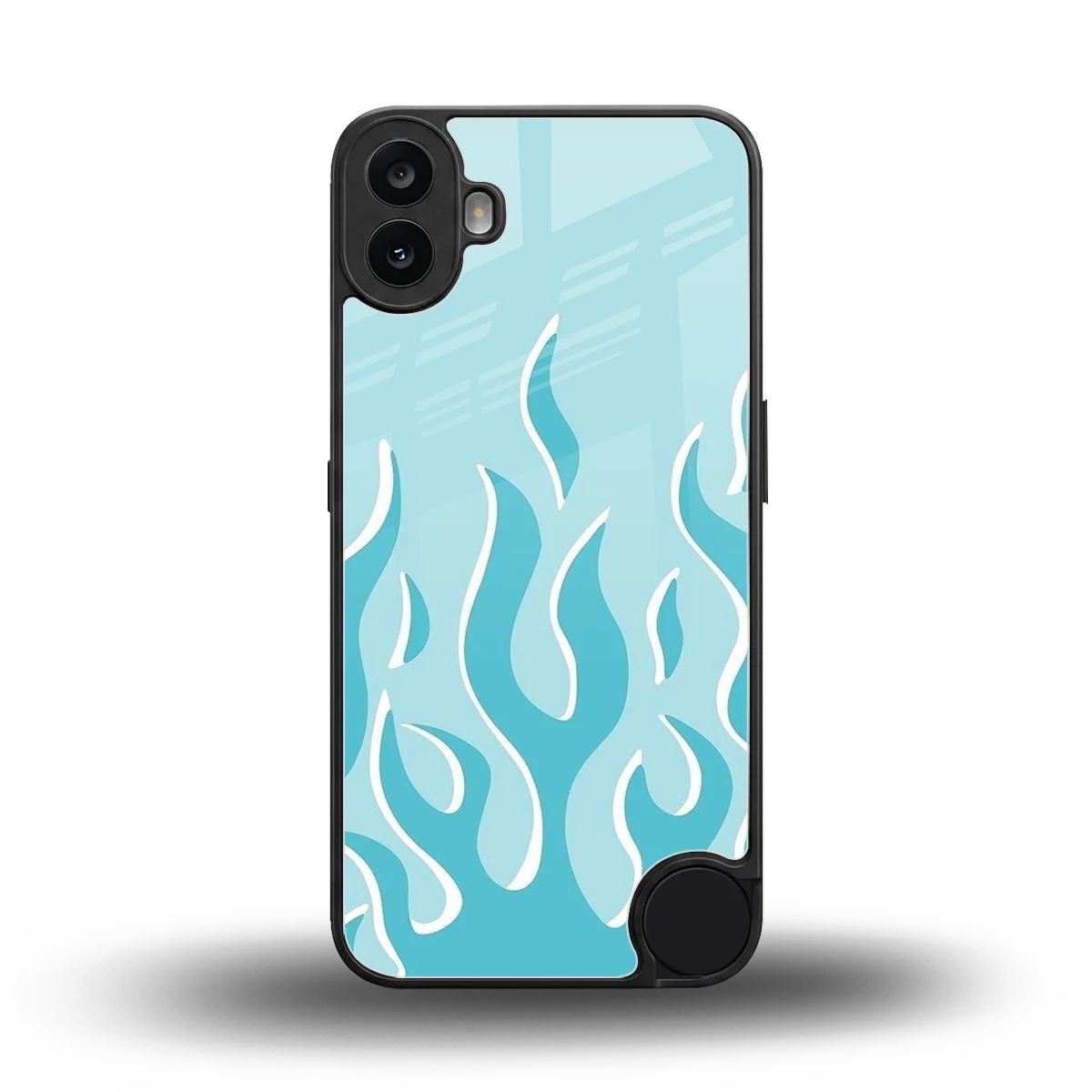 Y2K Retro Blue Flames back phone cover | glass case for cmf nothing phone 1