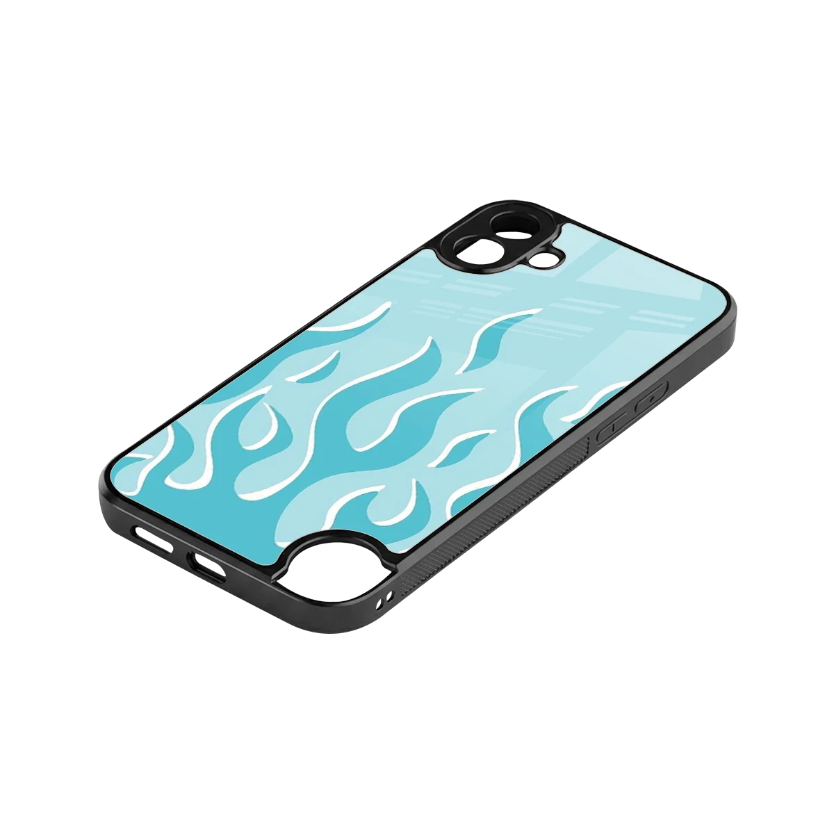 Y2K Retro Blue Flames stylish phone case for cmf nothing phone 1 | glossy glass and slim fit