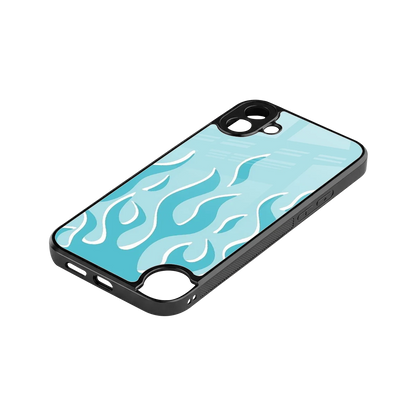 Y2K Retro Blue Flames stylish phone case for cmf nothing phone 1 | glossy glass and slim fit