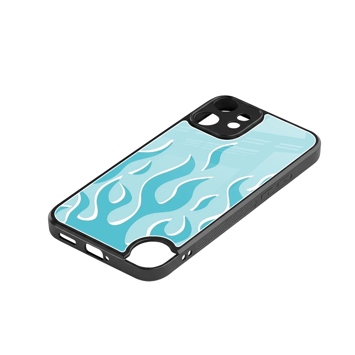 Y2K Retro Blue Flames stylish phone case for cmf nothing phone 2 pro | glossy glass and slim fit