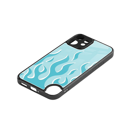 Y2K Retro Blue Flames stylish phone case for cmf nothing phone 2 pro | glossy glass and slim fit
