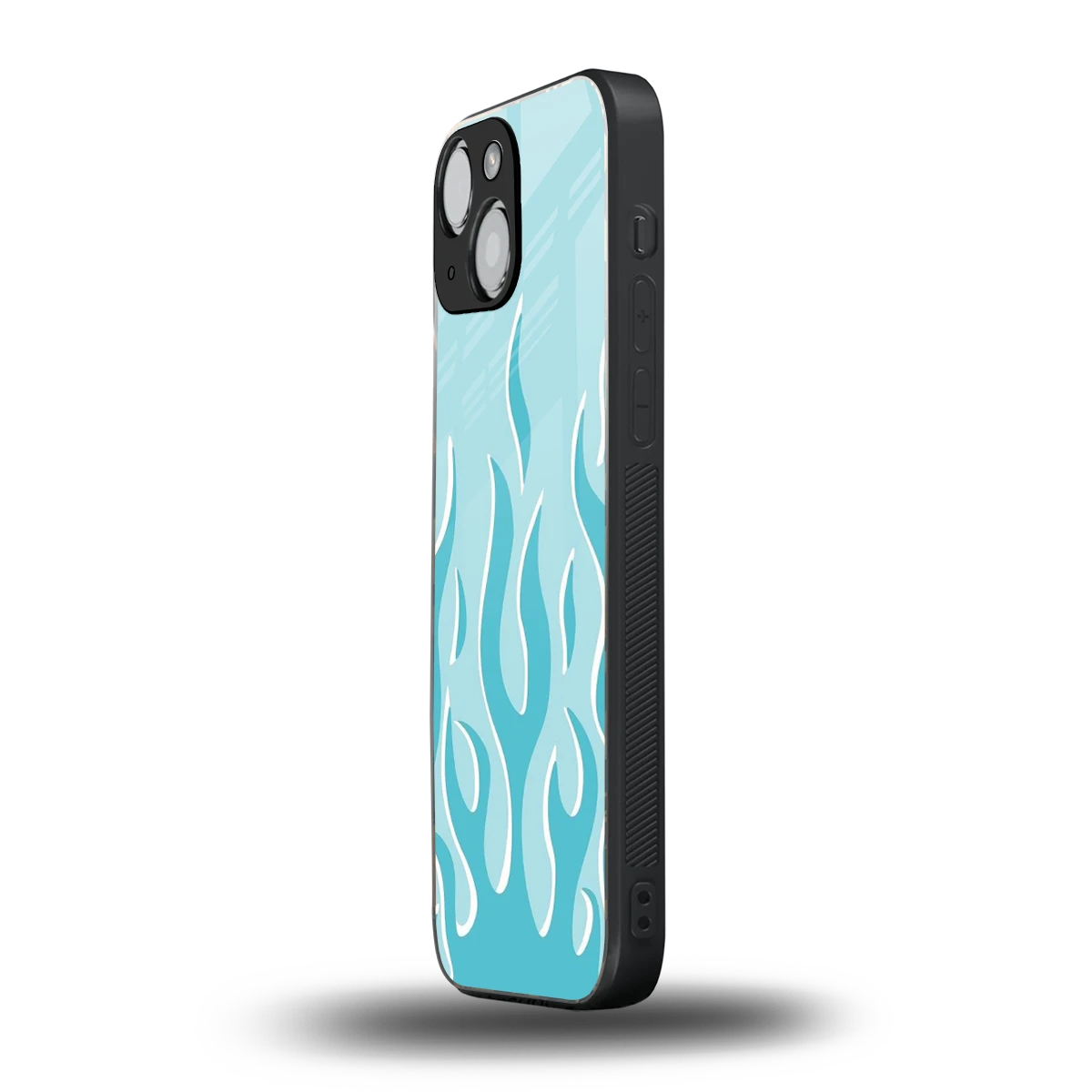 Y2K Retro Blue Flames iphone 13 mini mobile cover | shockproof glass phone case