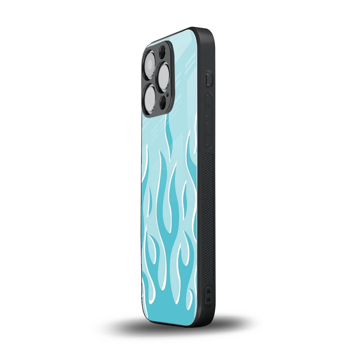 Y2K Retro Blue Flames iphone 12 pro mobile cover | shockproof glass phone case