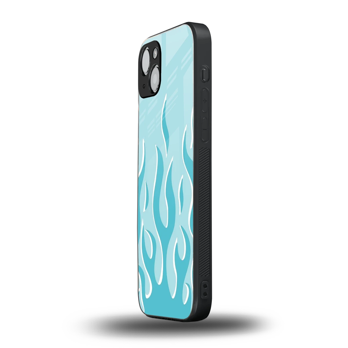 Y2K Retro Blue Flames iphone 13 mobile cover | shockproof glass phone case
