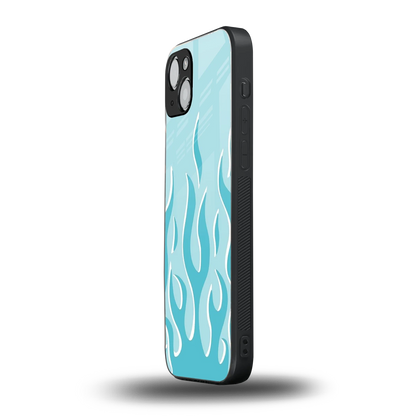 Y2K Retro Blue Flames iphone 13 mobile cover | shockproof glass phone case