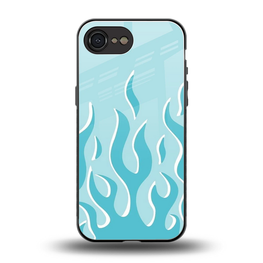 Y2K Retro Blue Flames back phone cover | glass case for iphone 16e
