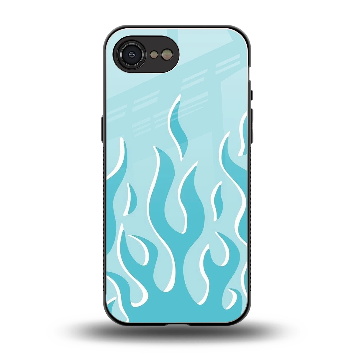 Y2K Retro Blue Flames back phone cover | glass case for iphone 17e