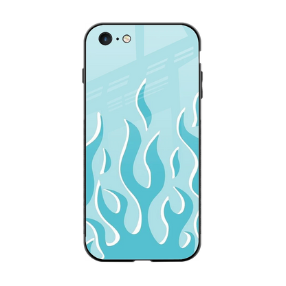 Y2K Retro Blue Flames back phone cover | glass case for iphone 6s plus