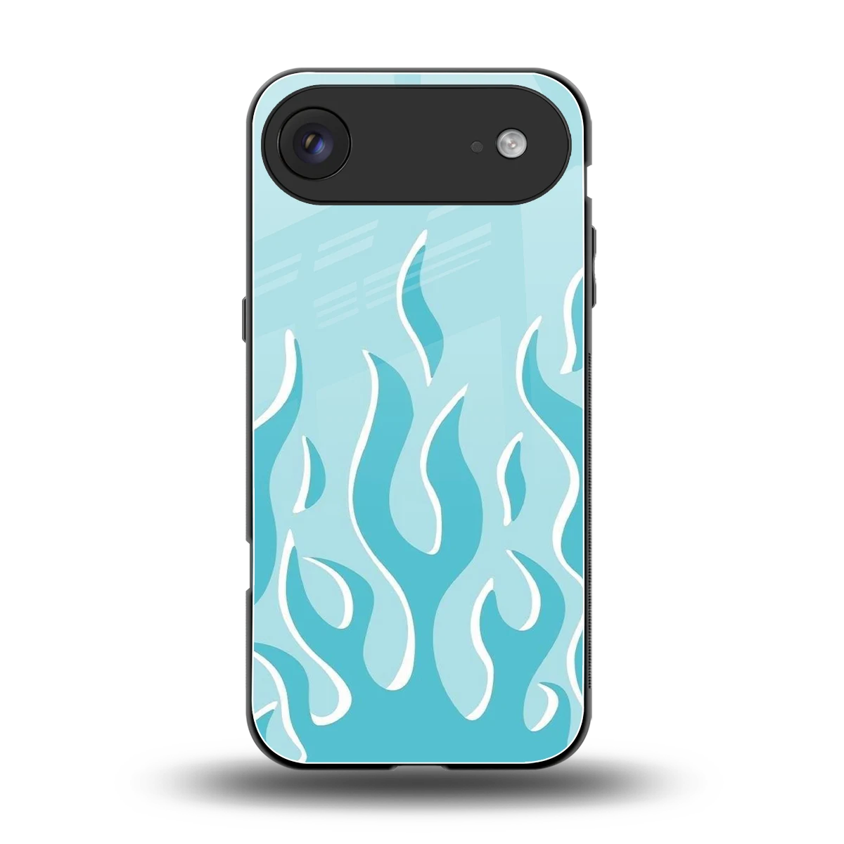 Y2K Retro Blue Flames back phone cover | glass case for iphone air