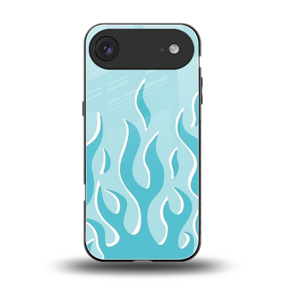 Y2K Retro Blue Flames back phone cover | glass case for iphone air