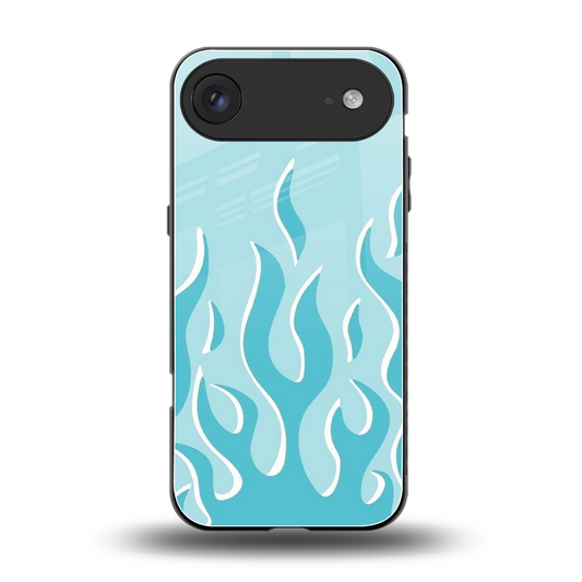 Y2K Retro Blue Flames back phone cover | glass case for iphone air
