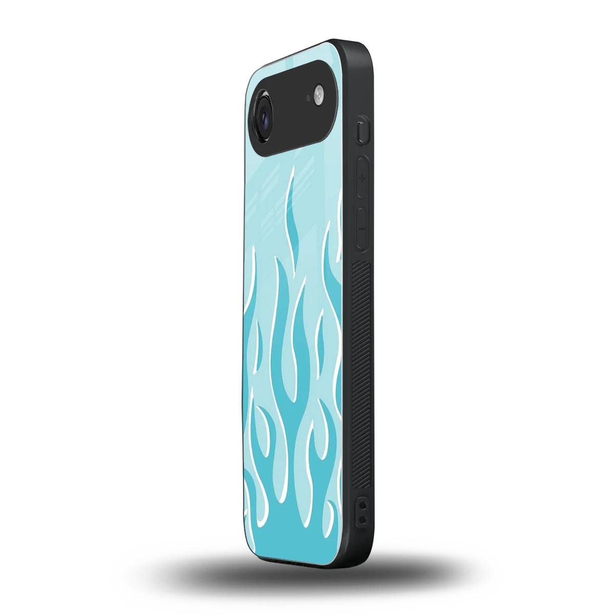 Y2K Retro Blue Flames iphone air mobile cover | shockproof glass phone case