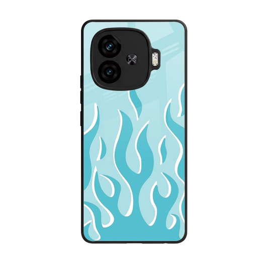 Y2K Retro Blue Flames back phone cover | glass case for iqoo neo 10r 5g