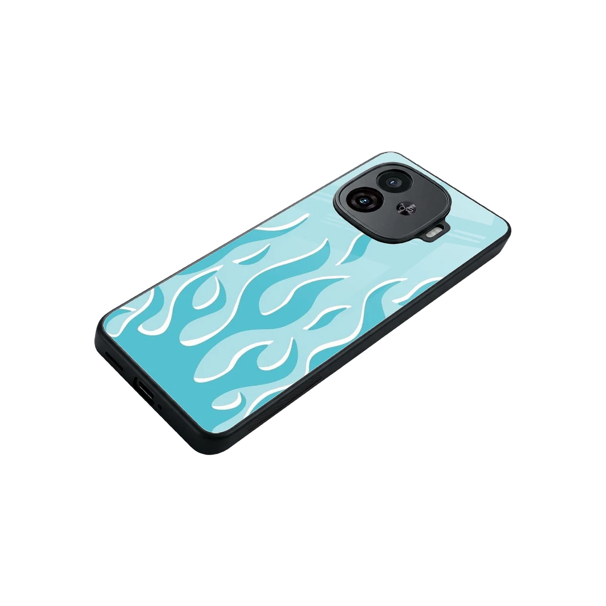 Y2K Retro Blue Flames stylish phone case for iqoo neo 10r 5g | glossy glass and slim fit