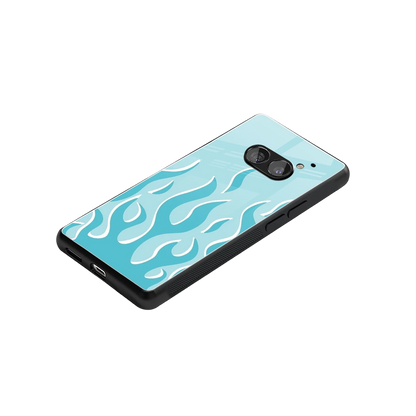 Y2K Retro Blue Flames stylish phone case for nothing phone 2a plus | glossy glass and slim fit