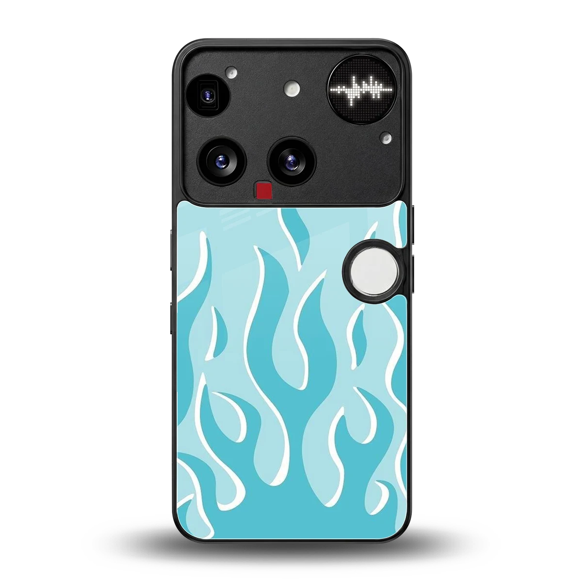 Y2K Retro Blue Flames back phone cover | glass case for nothing phone 3