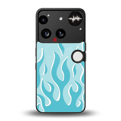 Y2K Retro Blue Flames back phone cover | glass case for nothing phone 3