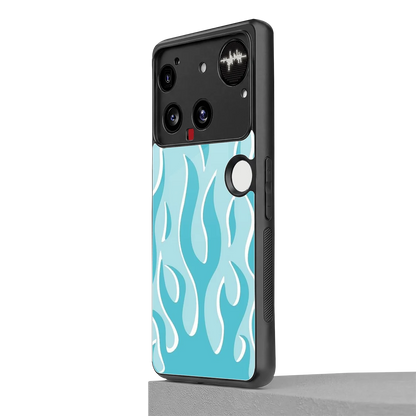 Y2K Retro Blue Flames nothing phone 3 mobile cover | shockproof glass phone case