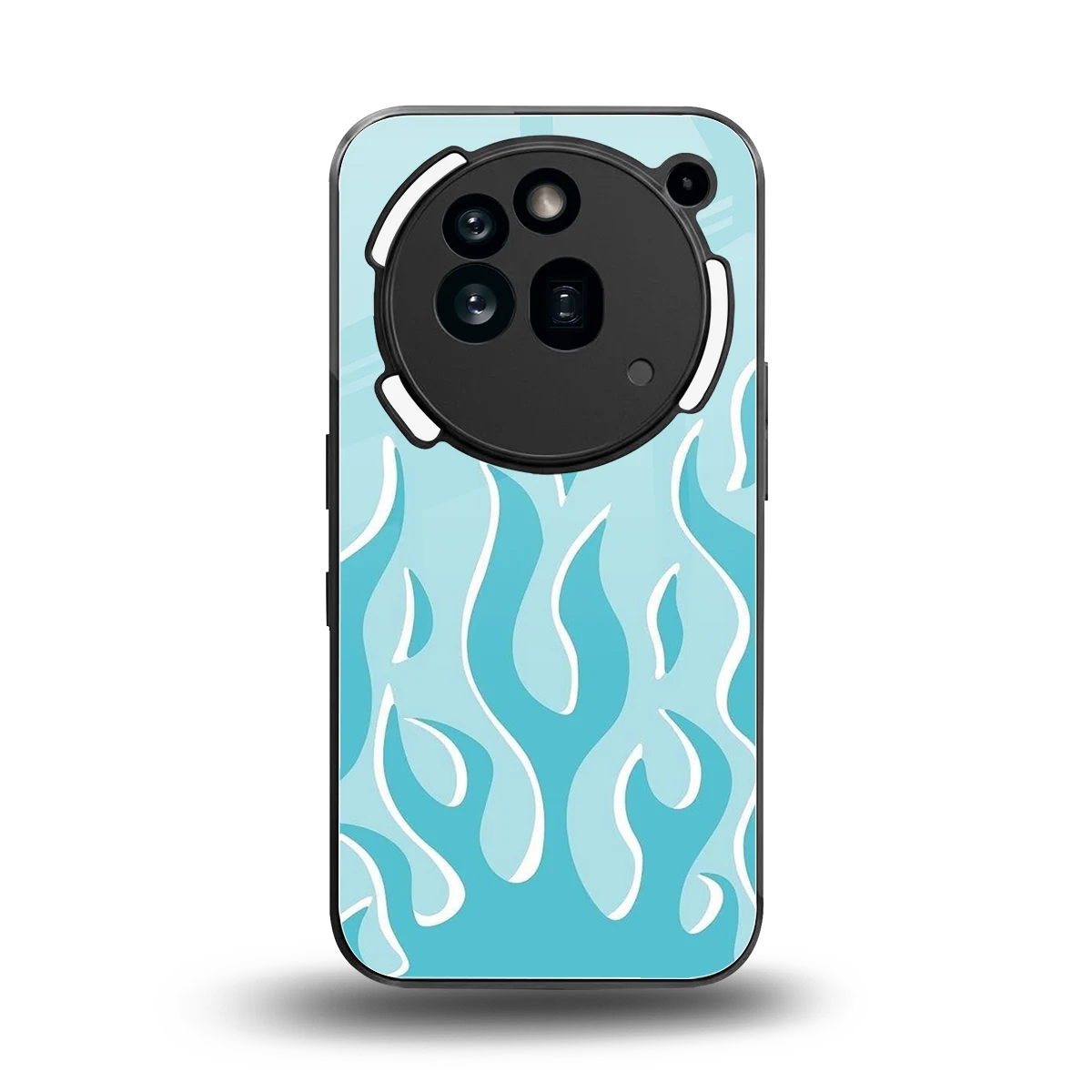 Y2K Retro Blue Flames back phone cover | glass case for nothing phone 3a pro