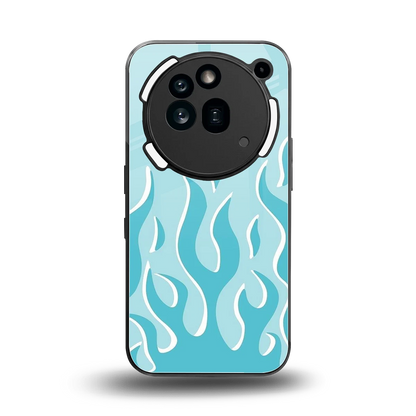 Y2K Retro Blue Flames back phone cover | glass case for nothing phone 3a pro