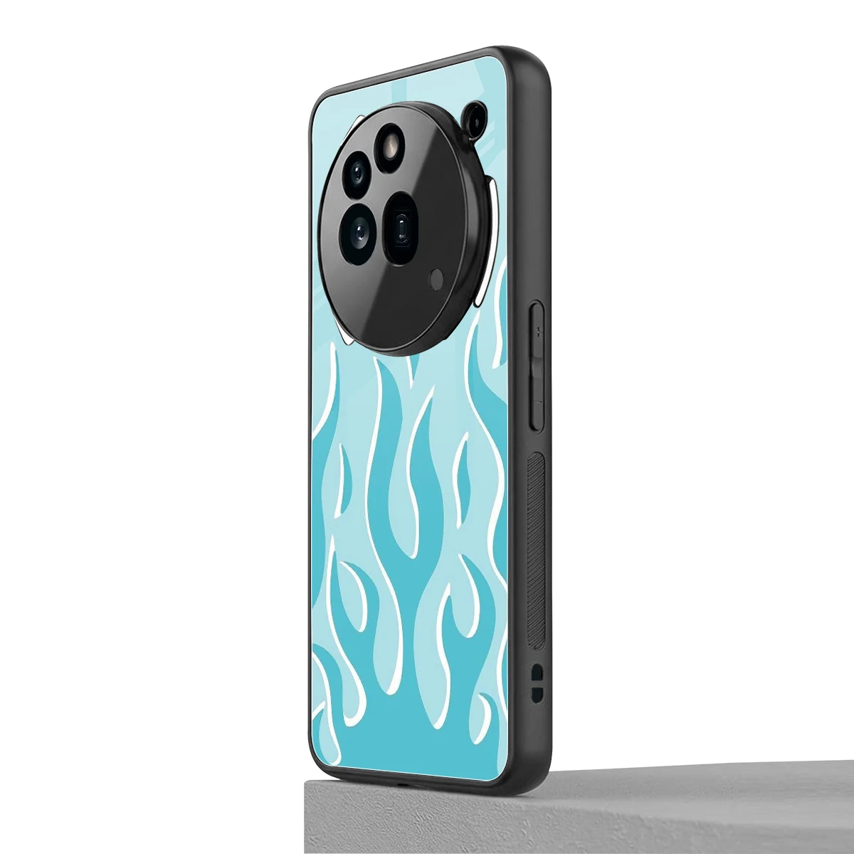 Y2K Retro Blue Flames nothing phone 3a pro mobile cover | shockproof glass phone case