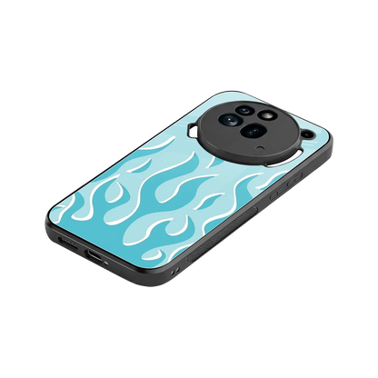 Y2K Retro Blue Flames stylish phone case for nothing phone 3a pro | glossy glass and slim fit
