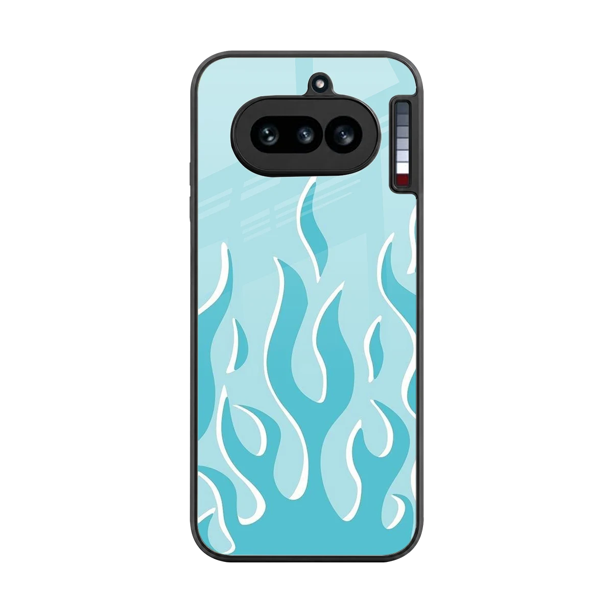 Y2K Retro Blue Flames back phone cover | glass case for nothing phone 4a