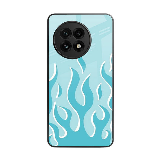 Y2K Retro Blue Flames back phone cover | glass case for oneplus 13r