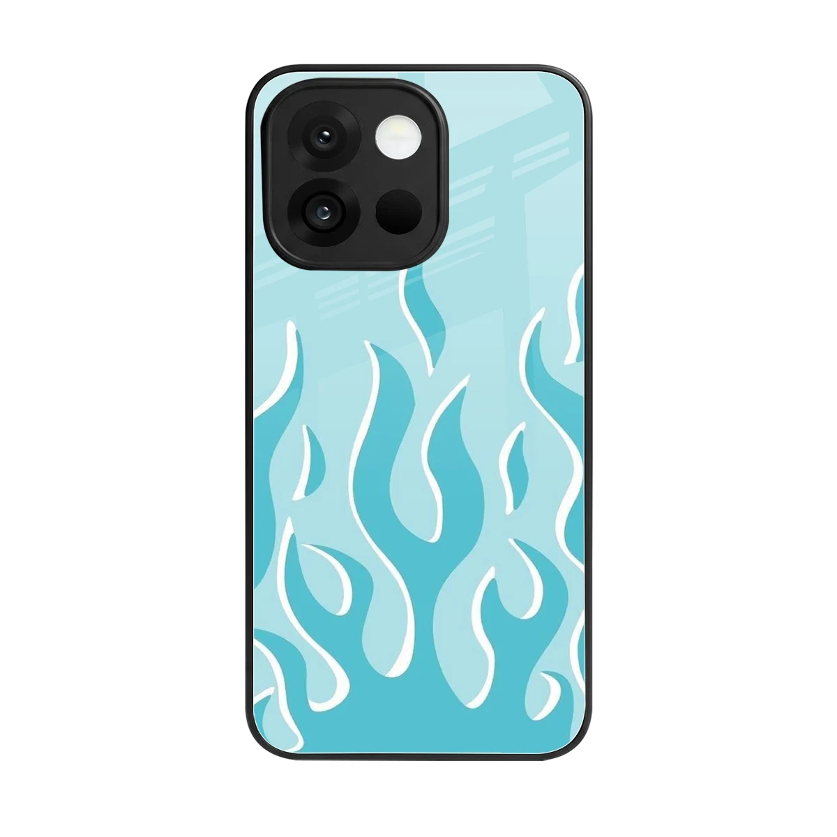 Y2K Retro Blue Flames back phone cover | glass case for oneplus 13s
