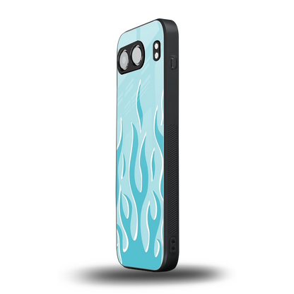 Y2K Retro Blue Flames oneplus nord 4 mobile cover | shockproof glass phone case