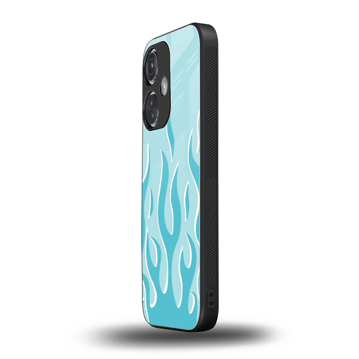 Y2K Retro Blue Flames oneplus nord ce 3 mobile cover | shockproof glass phone case