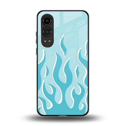 Y2K Retro Blue Flames back phone cover | glass case for oneplus nord ce 4 lite