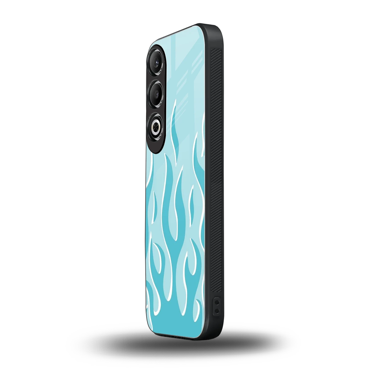 Y2K Retro Blue Flames oneplus nord ce 4 mobile cover | shockproof glass phone case
