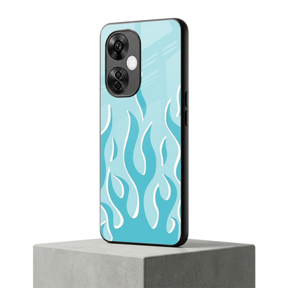 Y2K Retro Blue Flames oneplus nord ce 3 lite mobile cover | shockproof glass phone case