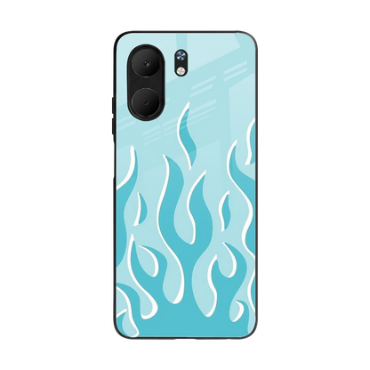 Y2K Retro Blue Flames back phone cover | glass case for oppo a5x 5g