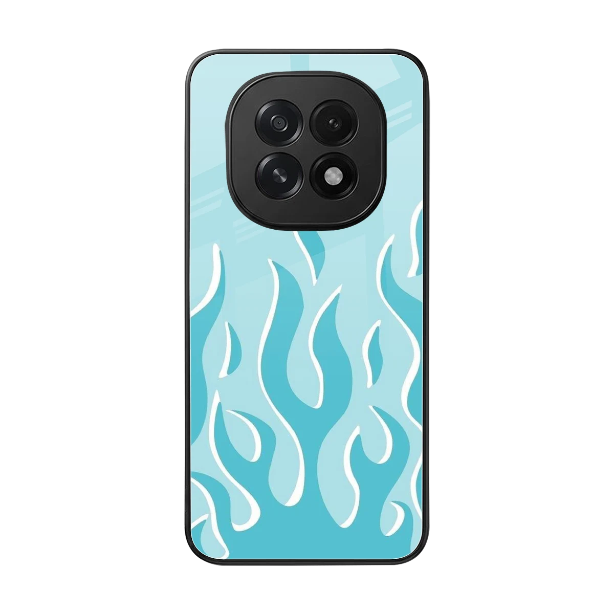 Y2K Retro Blue Flames back phone cover | glass case for oppo f29 5g