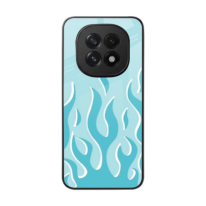 Y2K Retro Blue Flames back phone cover | glass case for oppo f29 5g