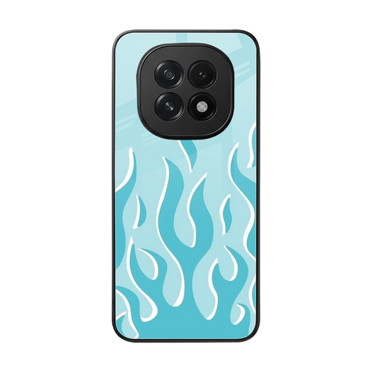 Y2K Retro Blue Flames back phone cover | glass case for oppo f29 5g